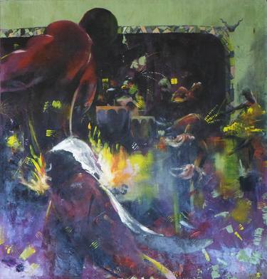 Original Abstract Expressionism Performing Arts Paintings by Mbongeni Mhlongo