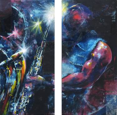 Print of Abstract Music Paintings by Mbongeni Mhlongo