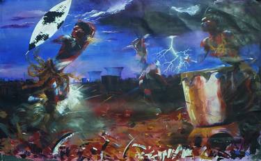 Print of People Paintings by Mbongeni Mhlongo