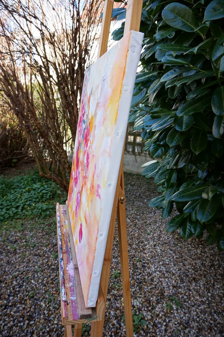 Original Abstract Expressionism Floral Painting by Marianne Quinzin
