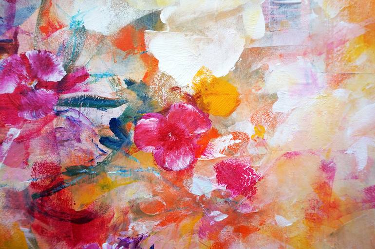 Original Abstract Expressionism Floral Painting by Marianne Quinzin