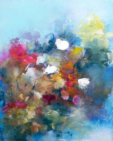 Original Abstract Expressionism Botanic Paintings by Marianne Quinzin