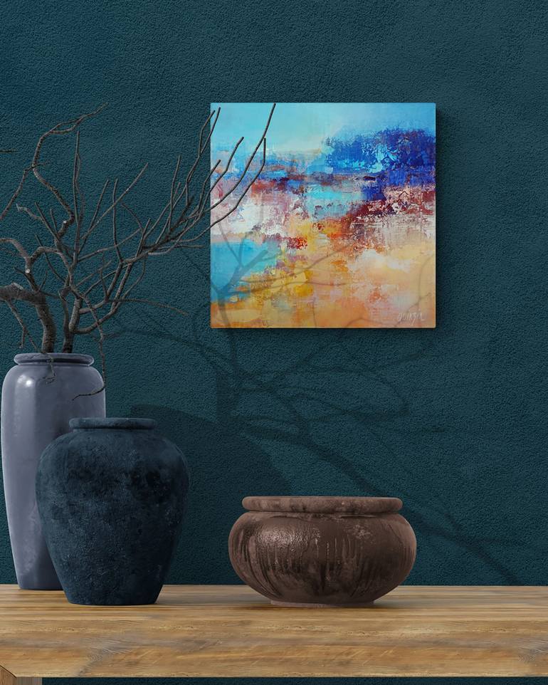 Original Abstract Beach Painting by Marianne Quinzin