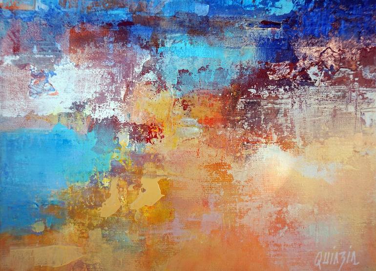 Original Abstract Beach Painting by Marianne Quinzin