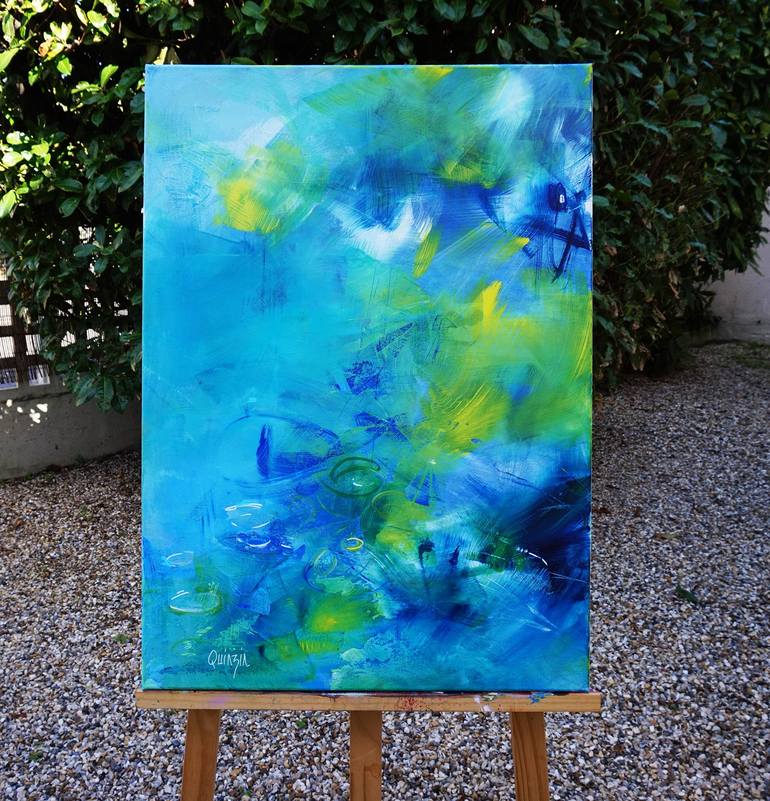 Original Abstract Expressionism Floral Painting by Marianne Quinzin