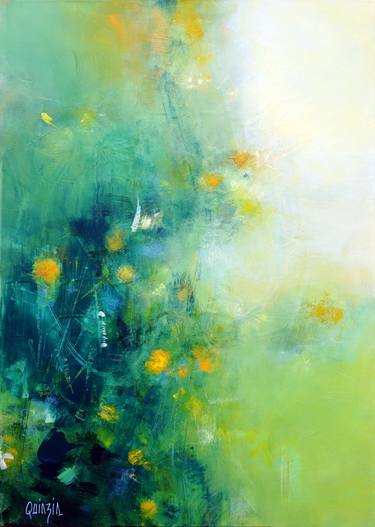 Original Abstract Floral Paintings by Marianne Quinzin