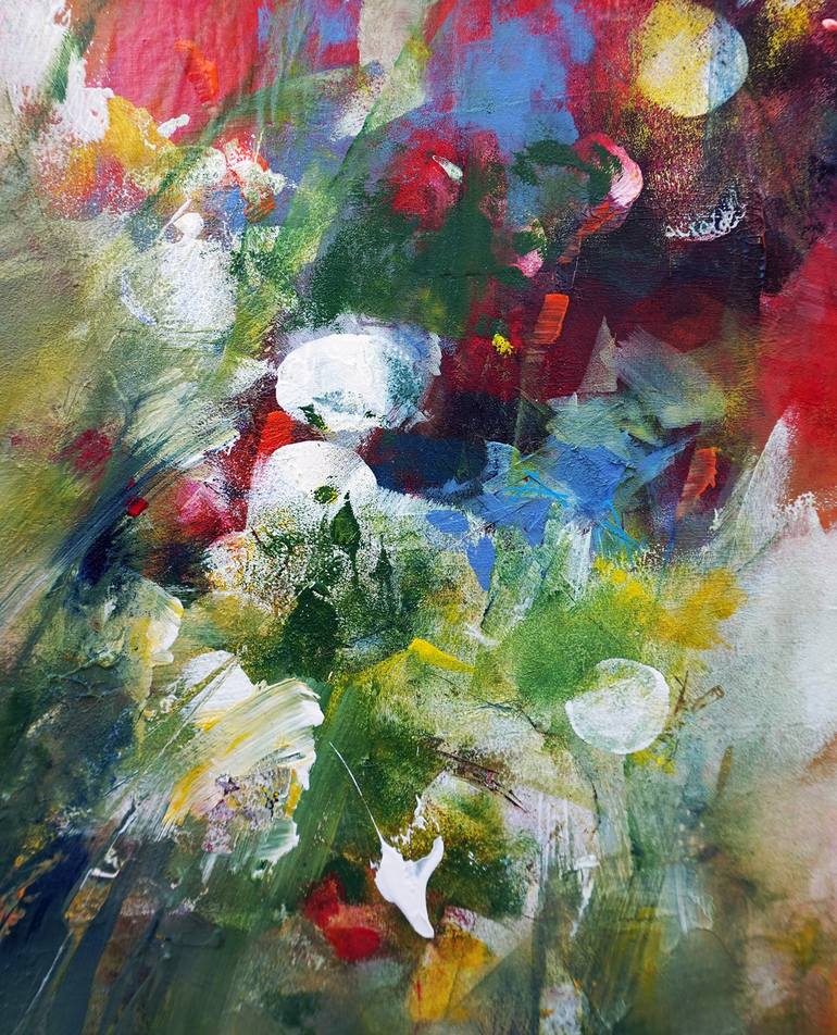 Original Abstract Floral Painting by Marianne Quinzin