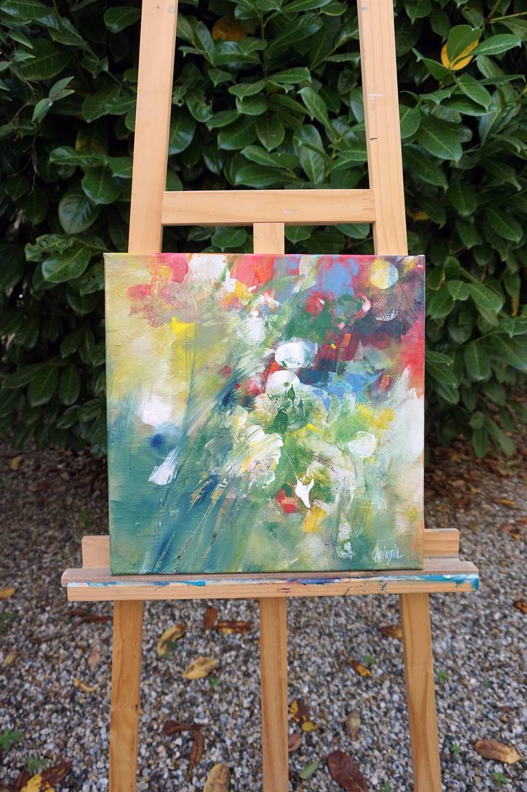 Original Abstract Floral Painting by Marianne Quinzin