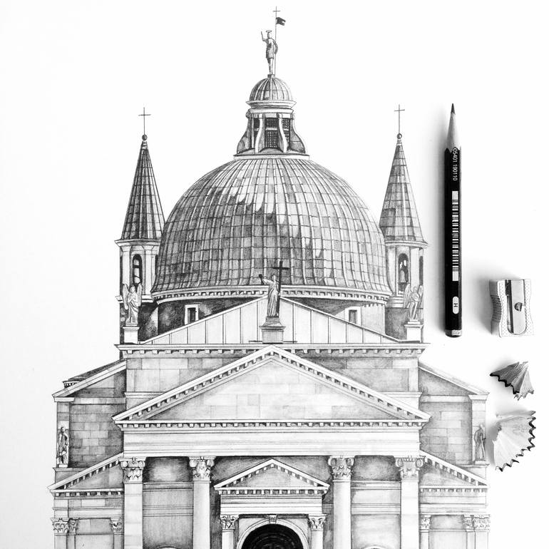 Original Realism Architecture Drawing by Minty Sainsbury