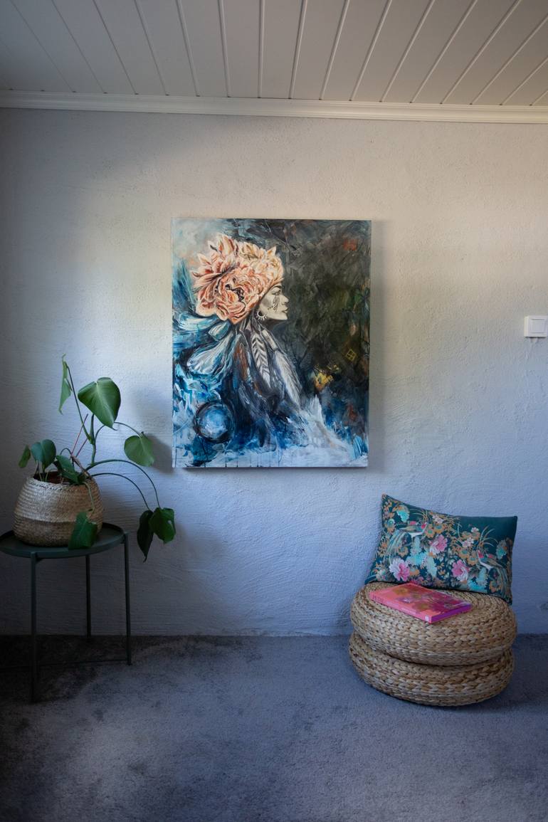 Original Abstract Portrait Painting by Anna Sun