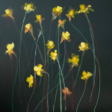 'Dancing Daffodils'. Original Painting on Canvas thumb