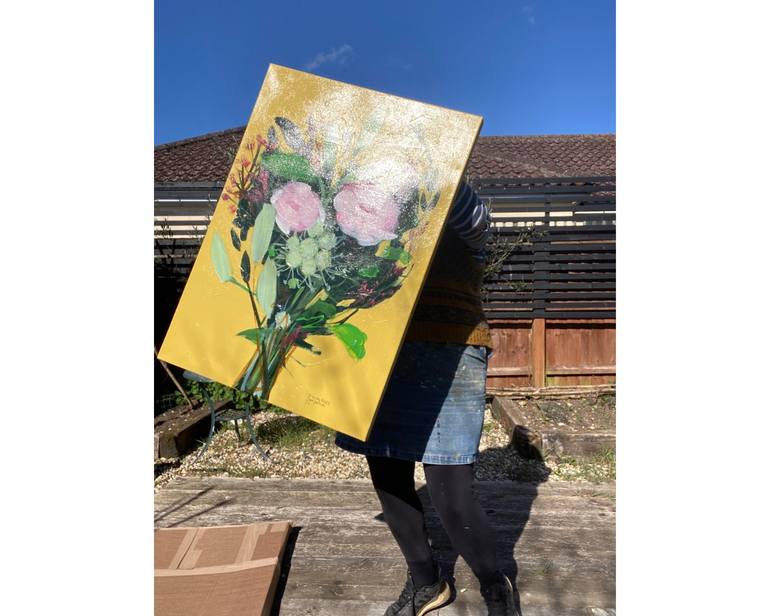 Original Abstract Expressionism Floral Painting by Samantha Barnes