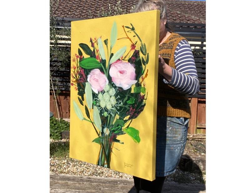 Original Abstract Expressionism Floral Painting by Samantha Barnes