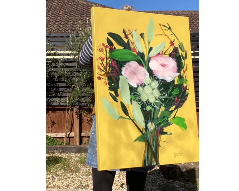 Original Abstract Expressionism Floral Painting by Samantha Barnes