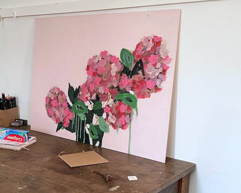 Original Abstract Expressionism Floral Painting by Samantha Barnes
