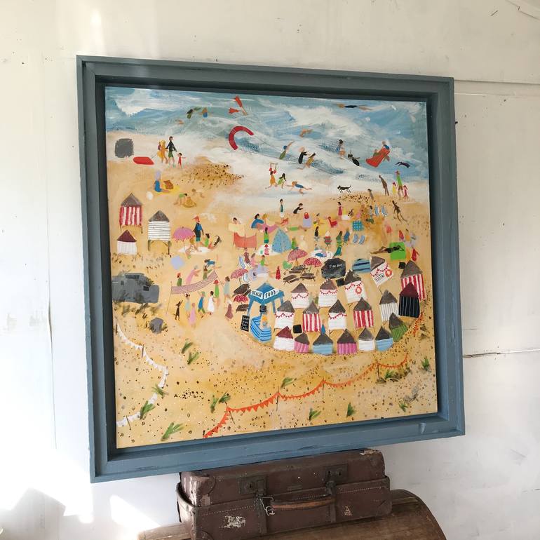 Original Figurative Beach Painting by Samantha Barnes