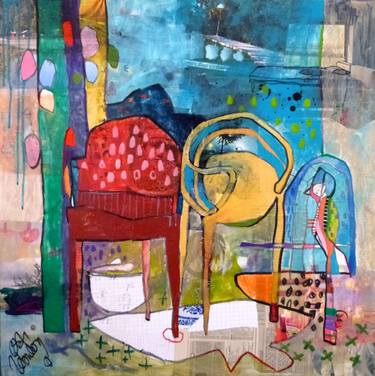 Print of Expressionism Interiors Collage by Chrystèle SAINT-AMAUX
