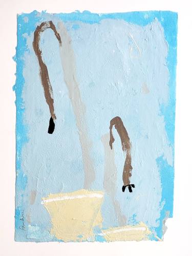 Blue Vase - Minimalist painting on paper thumb