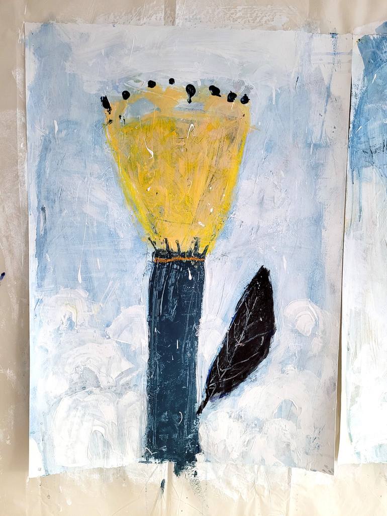 Original Abstract Botanic Painting by Beatriz Mahan