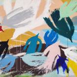Color Birds II - Painting on wood panel by Beatriz Mahan