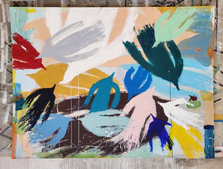 Original Abstract Animal Painting by Beatriz Mahan