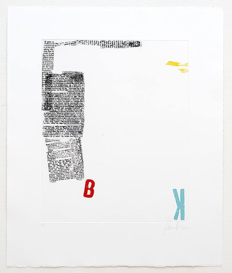 Original Abstract Typography Printmaking by Beatriz Mahan