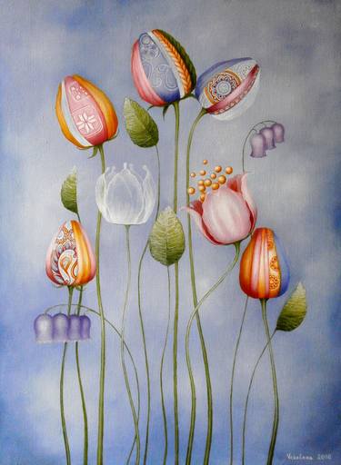 Print of Modern Floral Paintings by Tatiana Vezeleva