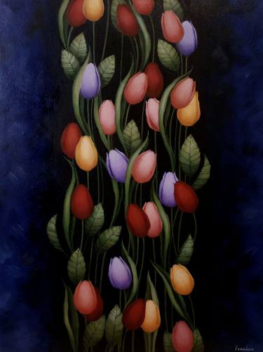 Print of Fine Art Floral Paintings by Tatiana Vezeleva