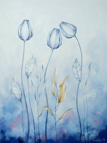 Print of Minimalism Floral Paintings by Tatiana Vezeleva