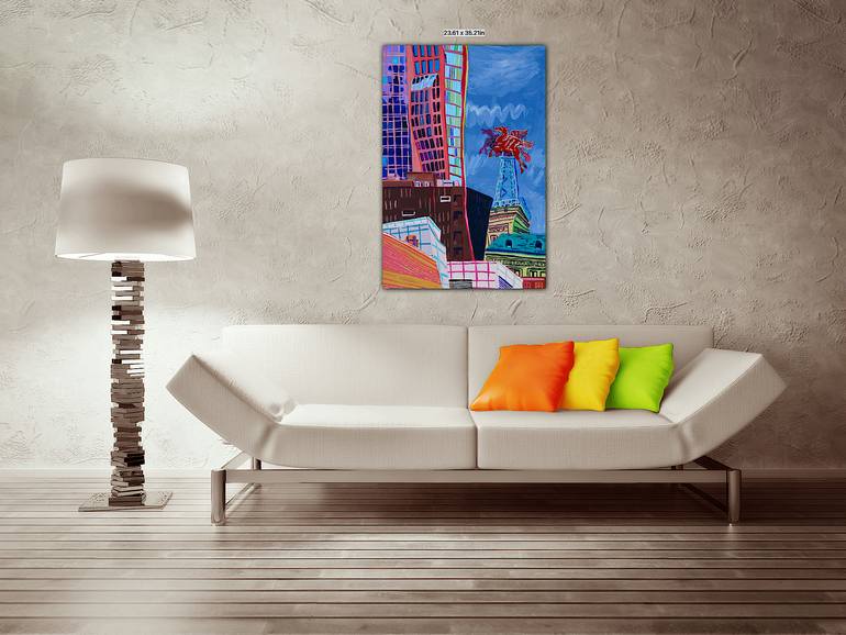 Original Folk Cities Painting by Steve Spencer