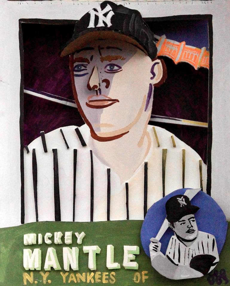 Mickey Mantle Baseball Card Painting by Steve Spencer