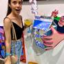 Girl imitating art, at The Other Art Fair in Dallas