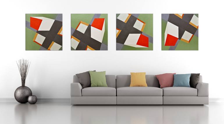 Original Abstract Geometric Painting by Aura Visual