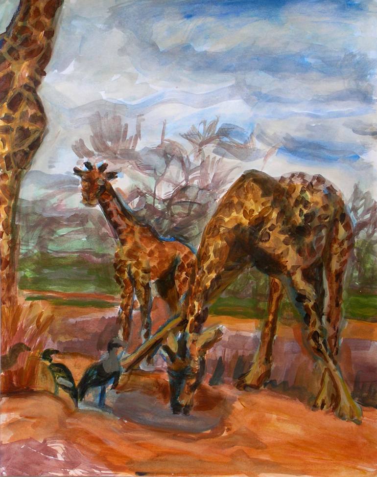 Original Expressionism Animal Painting by Carolyn Holden