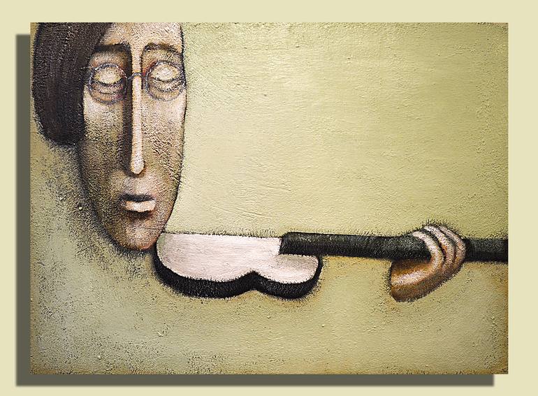 Stringless Violin Painting by Zhana Viel | Saatchi Art