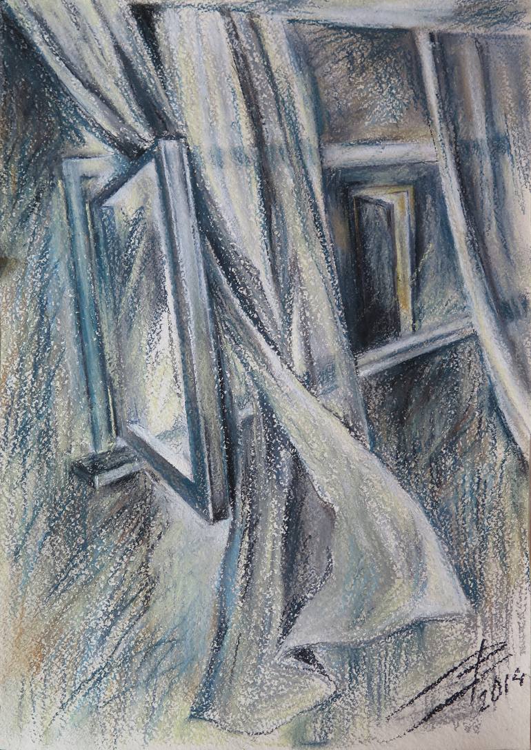 The door ajar Drawing by Lyudmila Chupina Saatchi Art