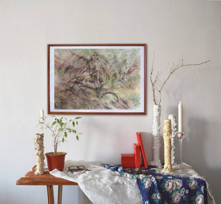 Original Abstract Children Drawing by Lyudmila Chupina