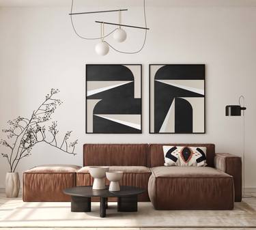 Original Bauhaus Abstract Paintings by Nicolette Capuano