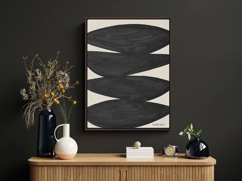 Original Black & White Abstract Painting by Nicolette Capuano