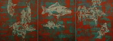 Original Abstract Fish Paintings by Roman Bogdan