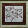 frame, glass, etching,aquafortis,framed in a passepartout