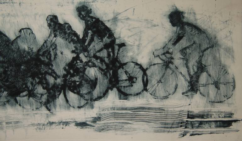 Original Abstract Sports Printmaking by Roman Bogdan