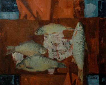 Original Abstract Fish Paintings by Roman Bogdan