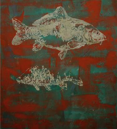 Original Abstract Fish Paintings by Roman Bogdan