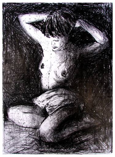Print of Expressionism Women Drawings by Goran Ristić