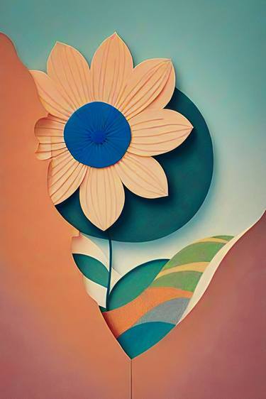 Print of Minimalism Floral Digital by Vas Sarisi