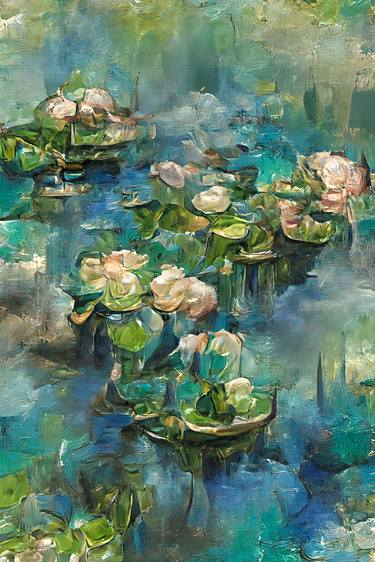 Water lilies V - inspired by Claude Monet Painting - Limited Edition of 1 thumb