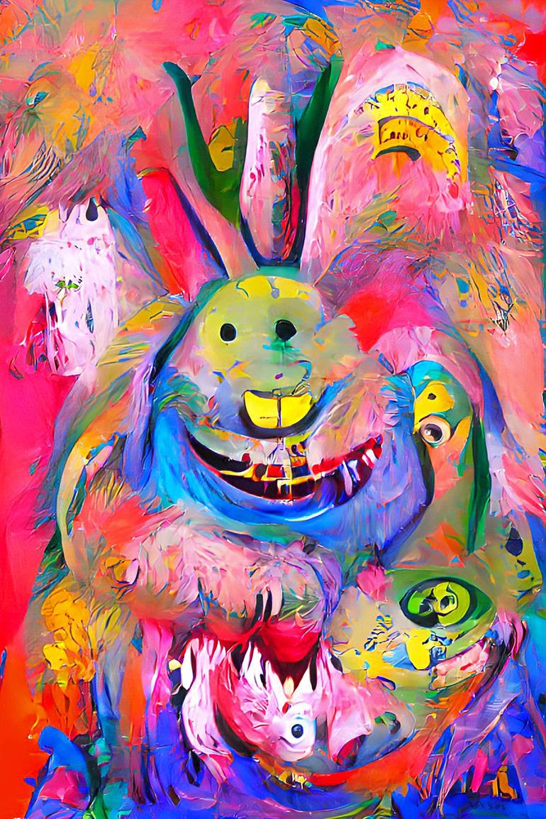 Funny Bunny Ii Jazzy Monster Collection Painting By Vas Sarisi Saatchi Art