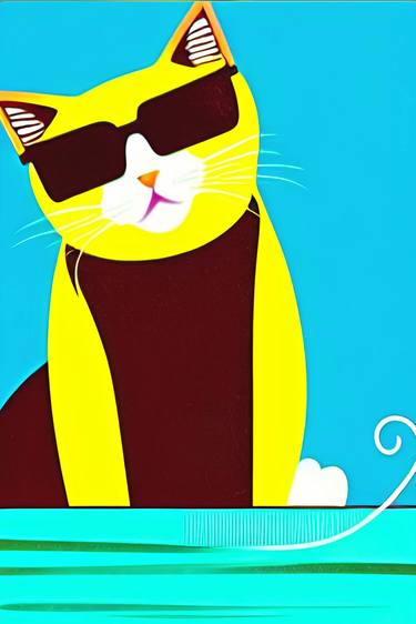 Print of Pop Art Cats Digital by Vas Sarisi