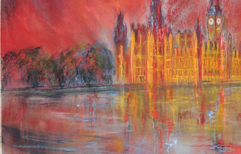Original Expressionism Architecture Painting by Jenny Amelia Jones